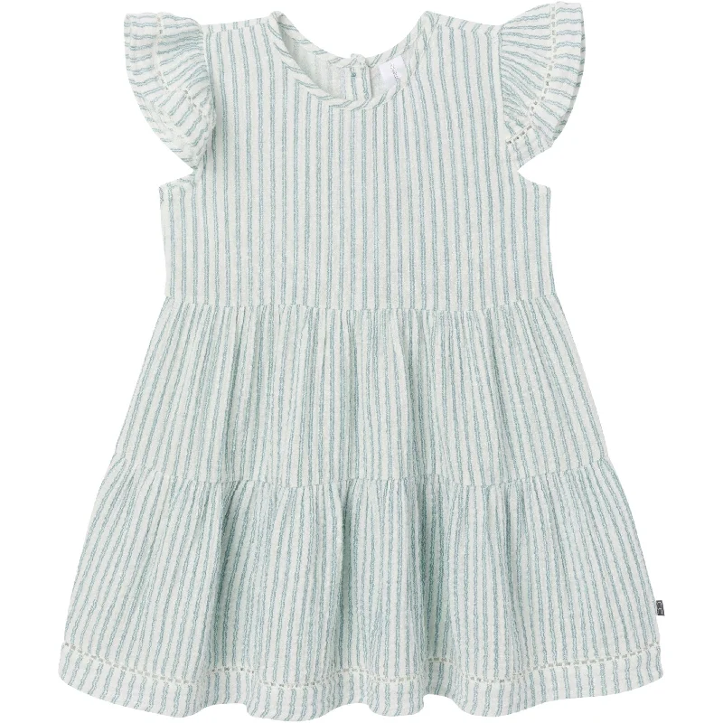 Infant & Toddler Girls Teal Stripe Gauze Dress