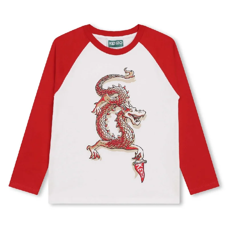 Dragon Print Cotton T-Shirt