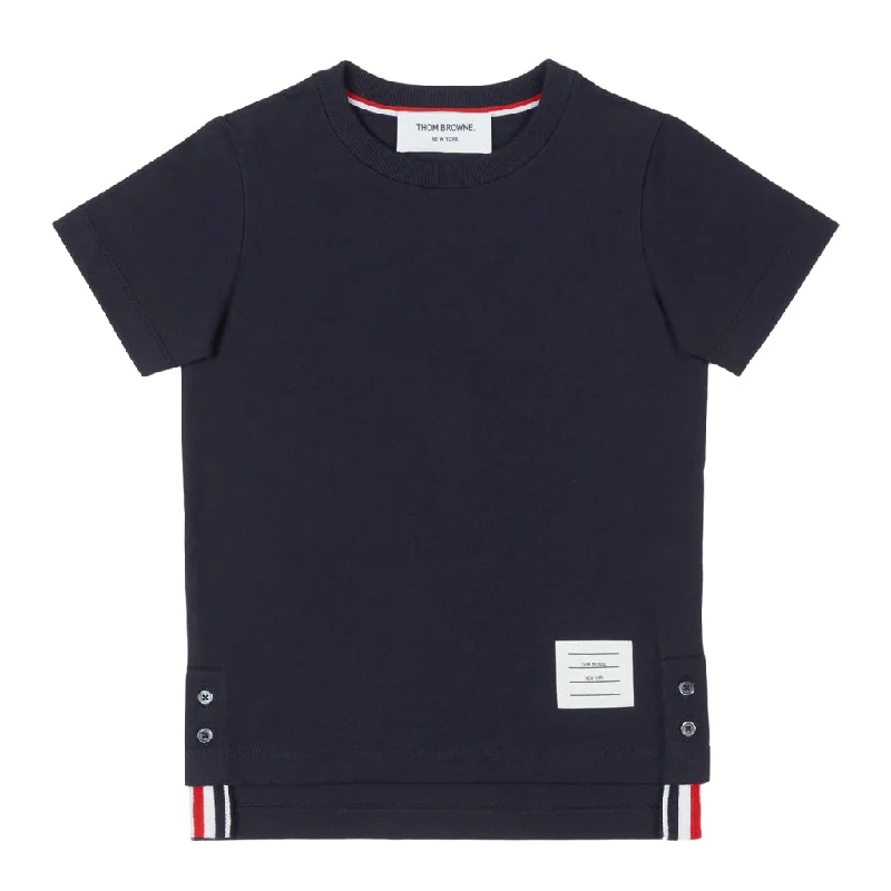 Navy Cotton Jersey Short Sleeve T-Shirt