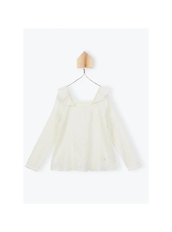 Blouse Flounced Off White - قميص