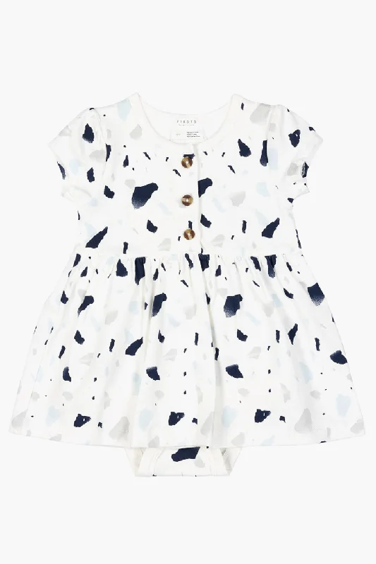 Baby Dress Petit Lem Navy Terrazo