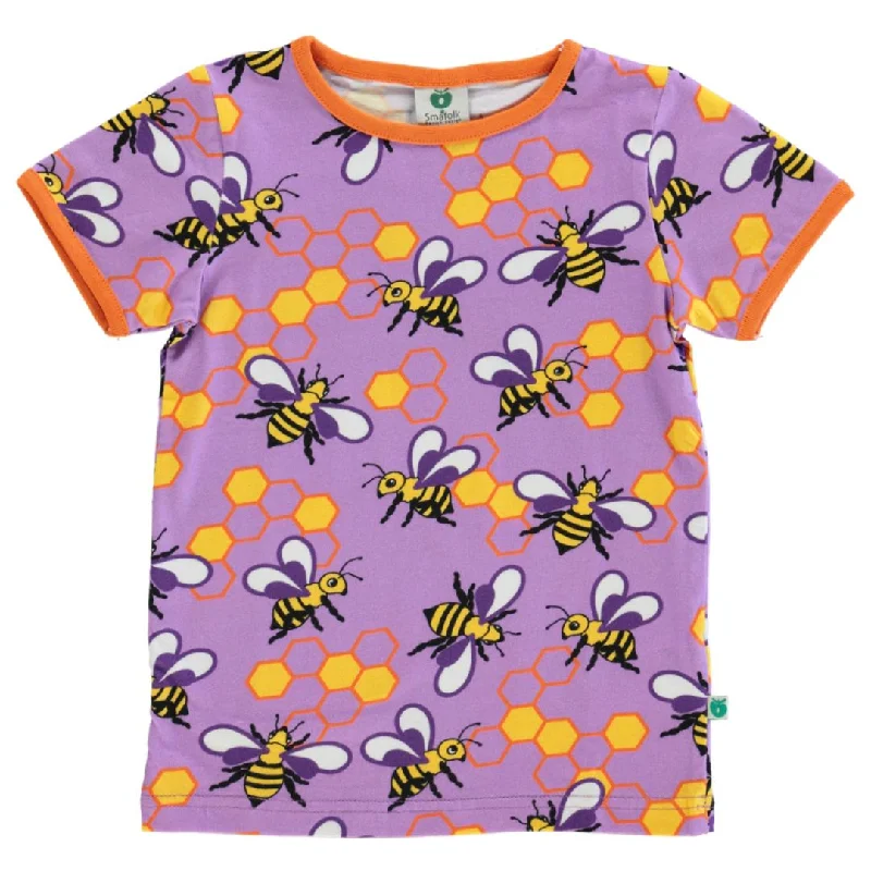 Bees Short Sleeve Shirt  in Viola - 2 Left Size 4-5 & 9-10 years