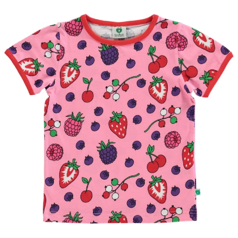 Berries Short Sleeve Shirt  in Sea Pink - 1 Left Size 11-12 years