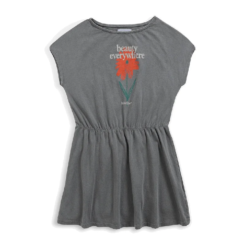 Gray Petunia Graphic Dress