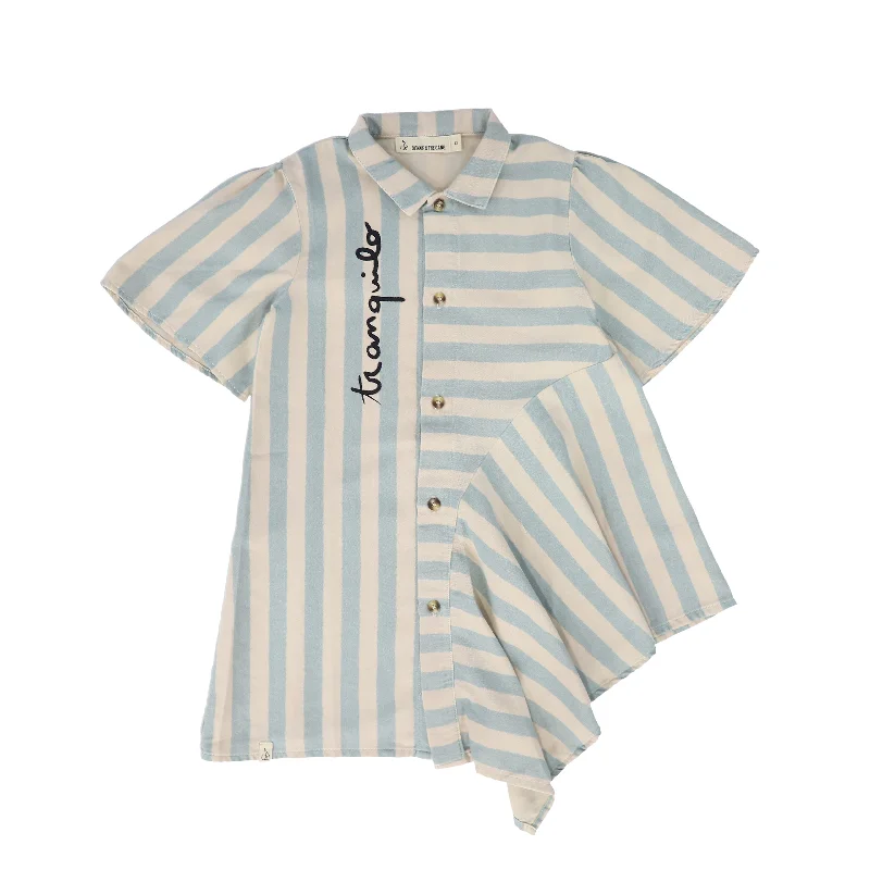 BONNIE AND THE GANG BLUE STRIPED SHIRT DRESS [FINAL SALE]