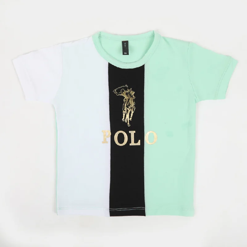 Boys Half Sleeves T-Shirt - Cyan