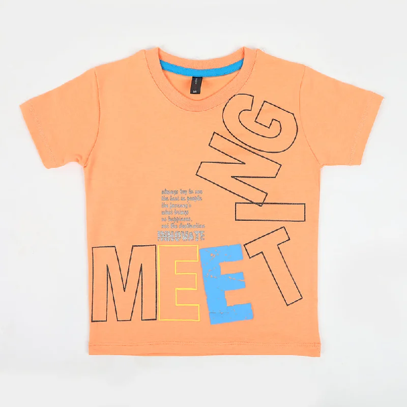 Boys Half Sleeves T-Shirt - Orange