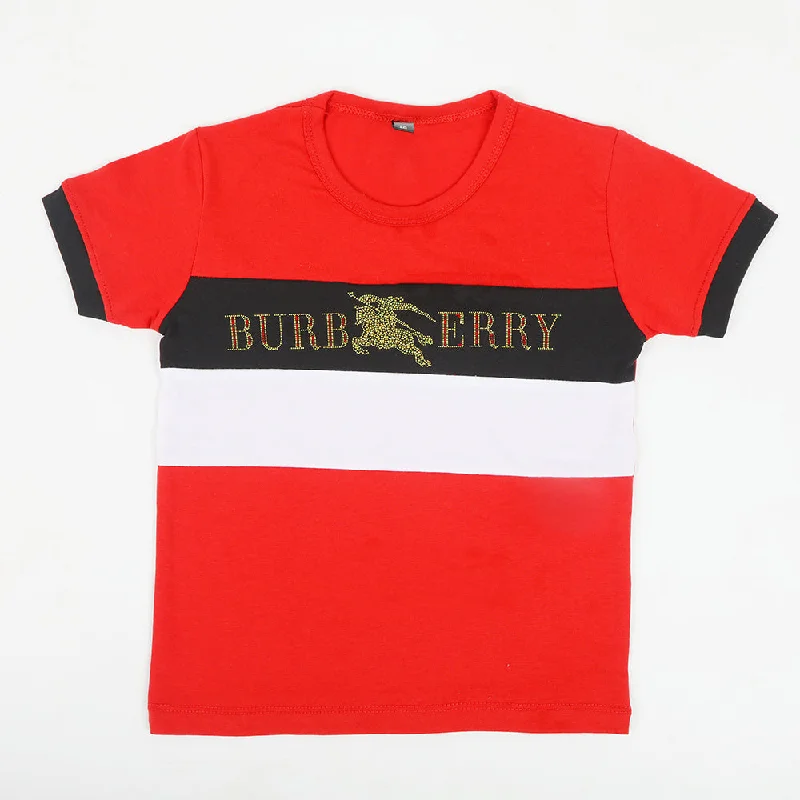 Boys Half Sleeves T-Shirt - Red