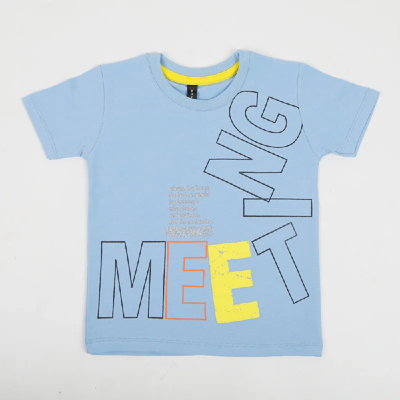 Boys Half Sleeves T-Shirt - Sky Blue