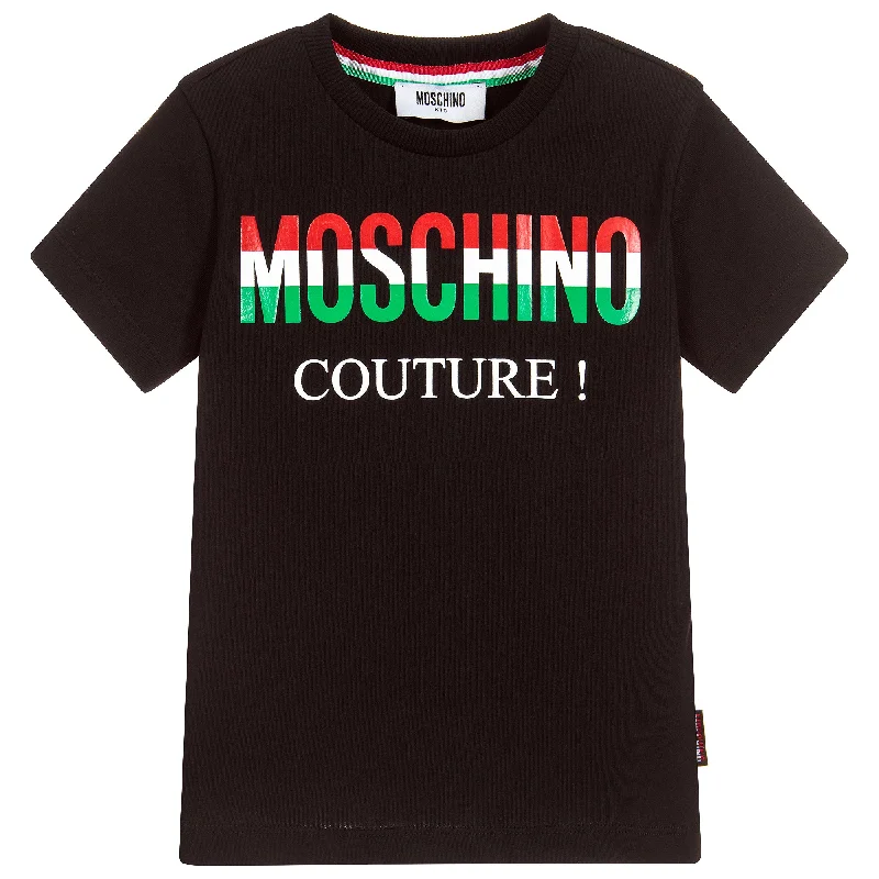 Boys Black Logo Couture T-shirt (Mini-Me)