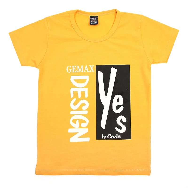 Boys Half Sleeves T-Shirt - Yellow