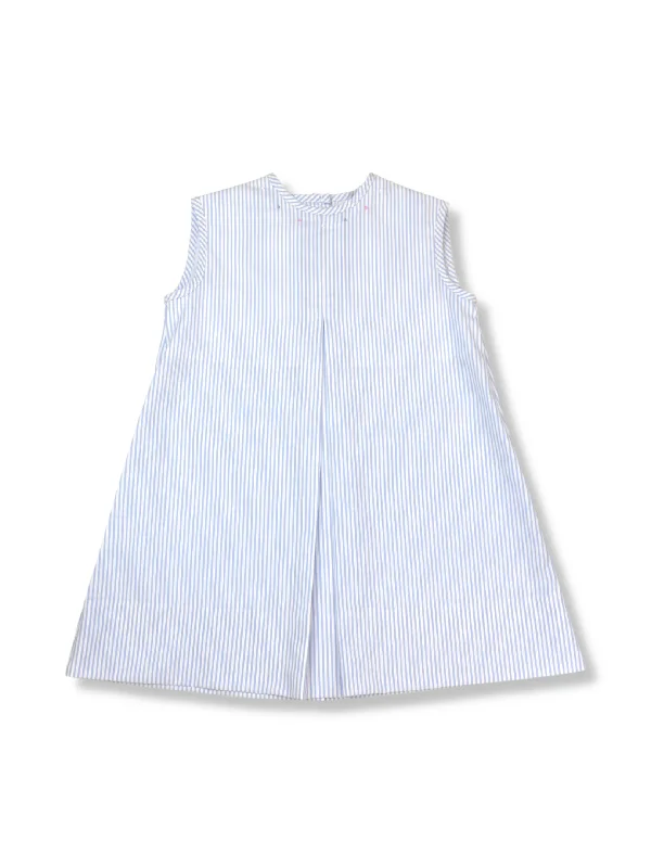 Caroline Dress Vintage Woven Blue Stripe