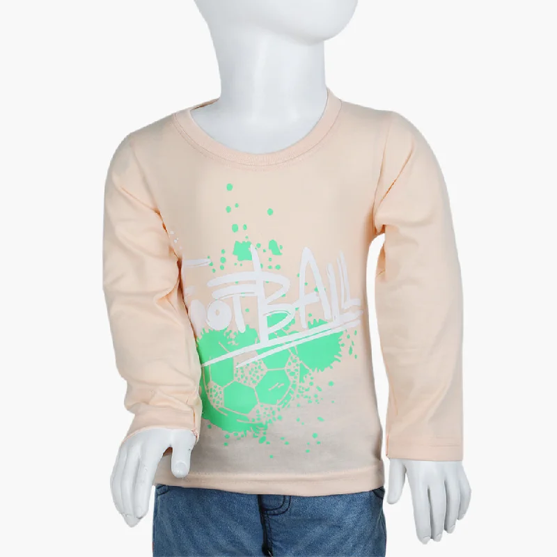 Boys Full Sleeves T-Shirt - Peach