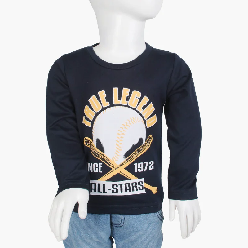 Boys Full Sleeves T-Shirt - Navy Blue