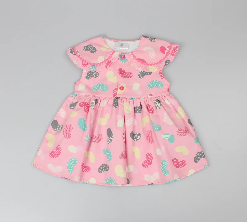 GIRLS ALL OVER PRINT DRESS PINK (PK 6) (1-2 YEARS) E33206