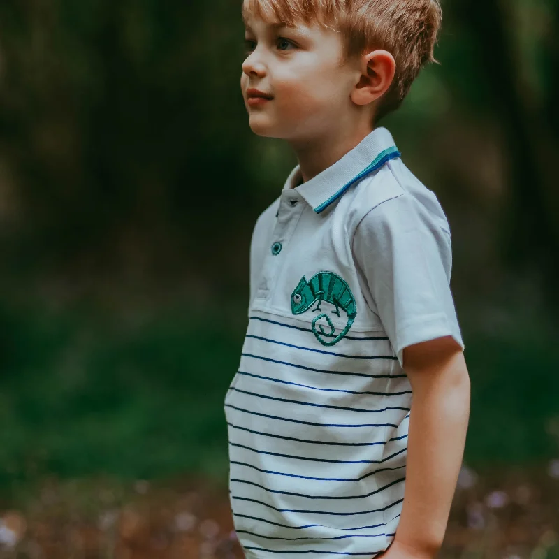 Creatures Embroidered Stripe Polo-Shirt