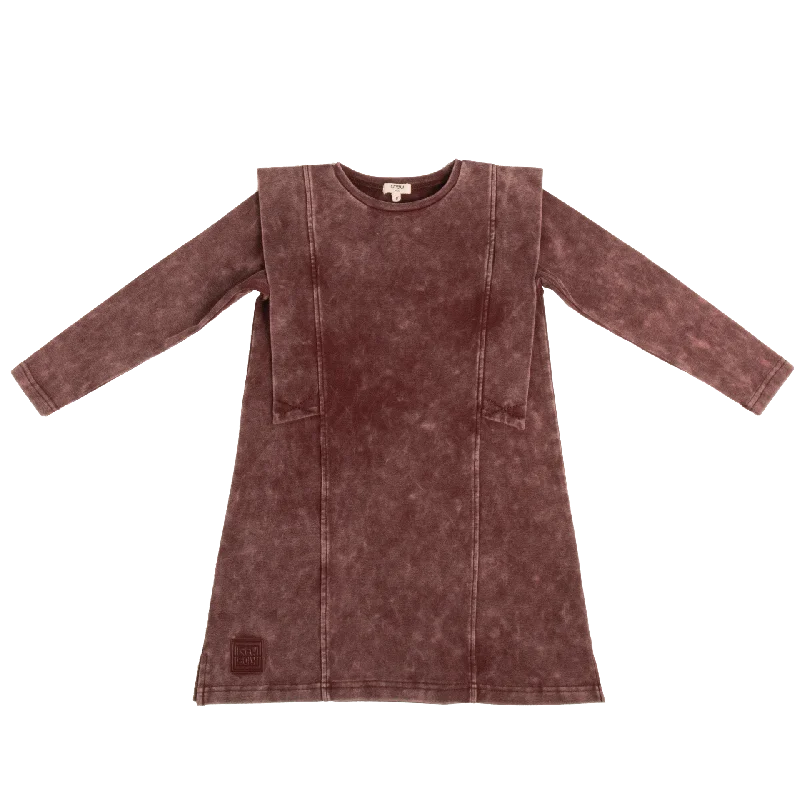 Crew Kids Burgundy Acid Wash Dress