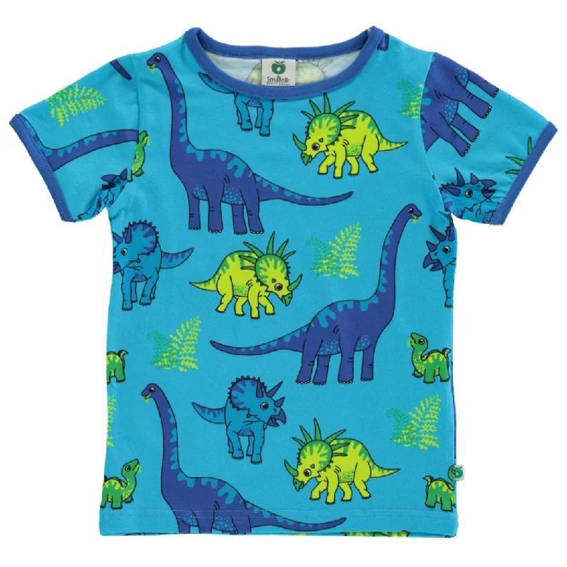 Dinosaurs Short Sleeve Shirt  in Blue Atoll - 2 Left Size 9-10 years