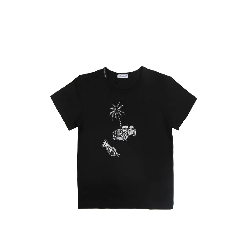 Dolce & Gabbana Embroidered Black T-Shirt