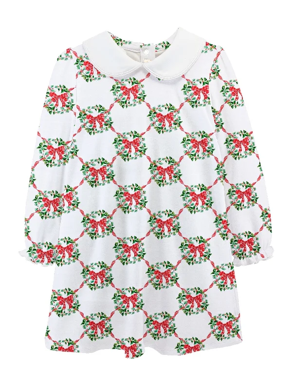 Dress with Round Collar - Christmas Wreath