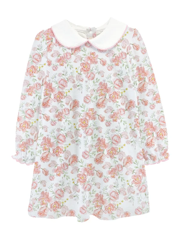 Dress with Round Collar - Pastel Floral