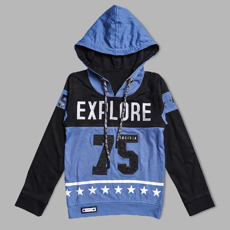 Solid Hoodie Style T-Shirts for Boys