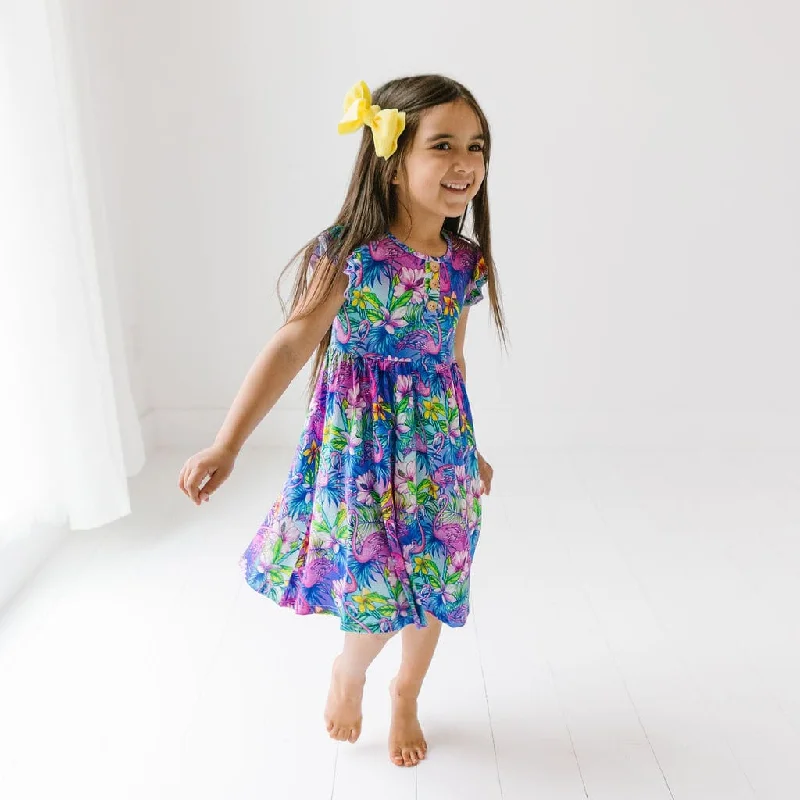 Flocking Fabulous Girls Dress & Shorts Set