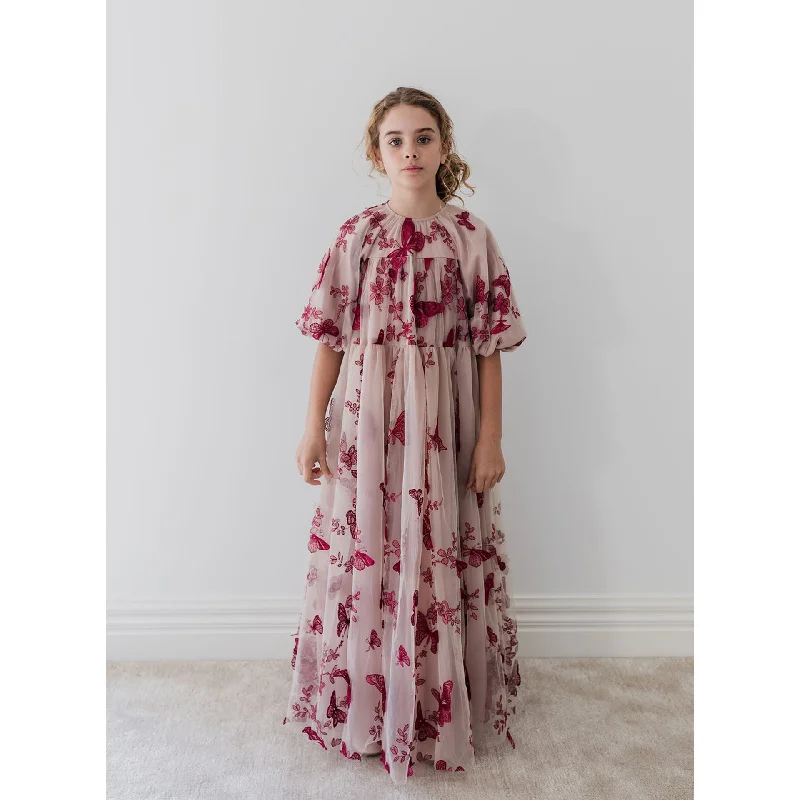 Gold Label By Petite Amalie Mauve/Burgundy Butterfly GOWN