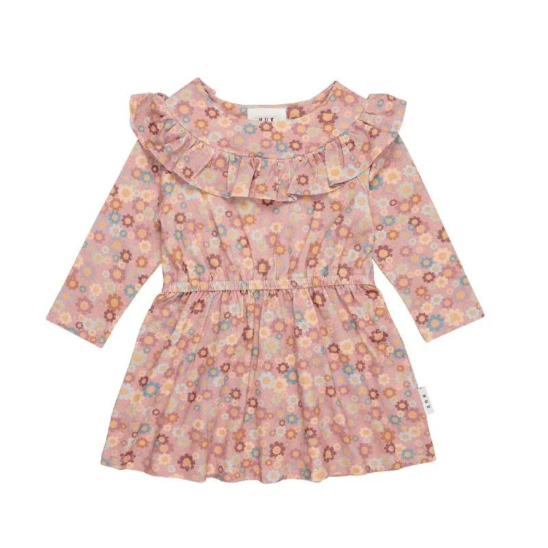 Huxbaby - Rainbow Flower Bear Frill Dress - HB127W23