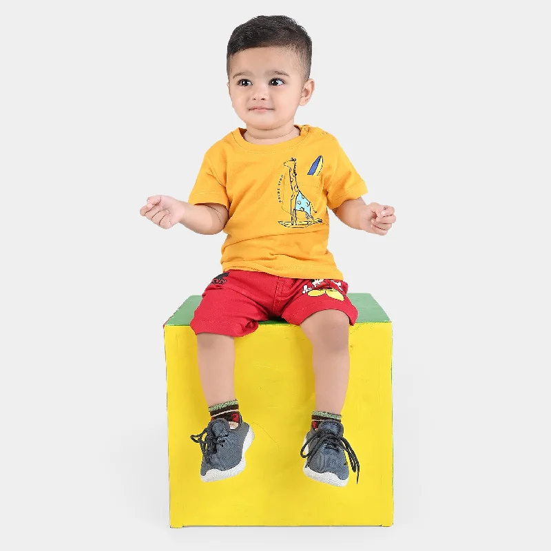 Infant Boys Cotton Jersey Round Neck T-Shirt Waves King-Citrus