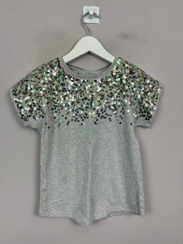 John Lewis silver sequin t-shirt 8y