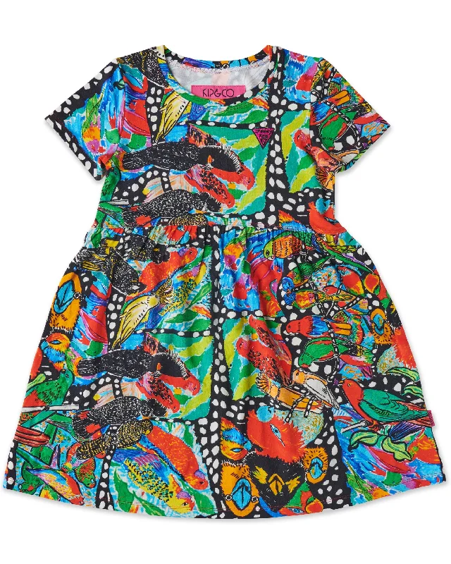 Kip&Co x Jenny Kee Parrots & Cockatoos Organic Cotton Everyday Dress