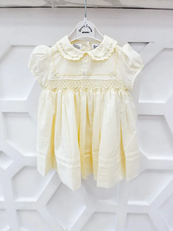 Lemon Yellow Embroidered Dress