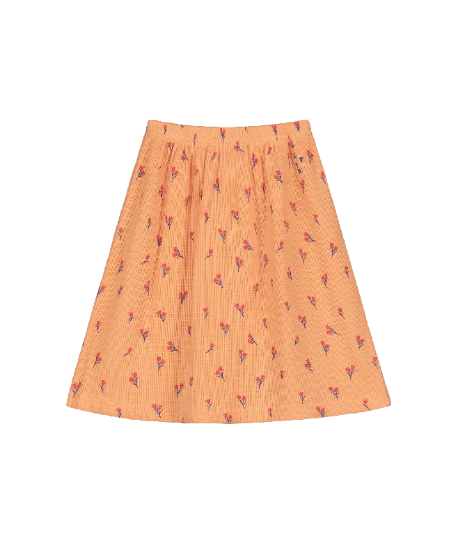 LETTER TO THE WORLD PEACH THERMAL TULIP PRINTED SKIRT [FINAL SALE]