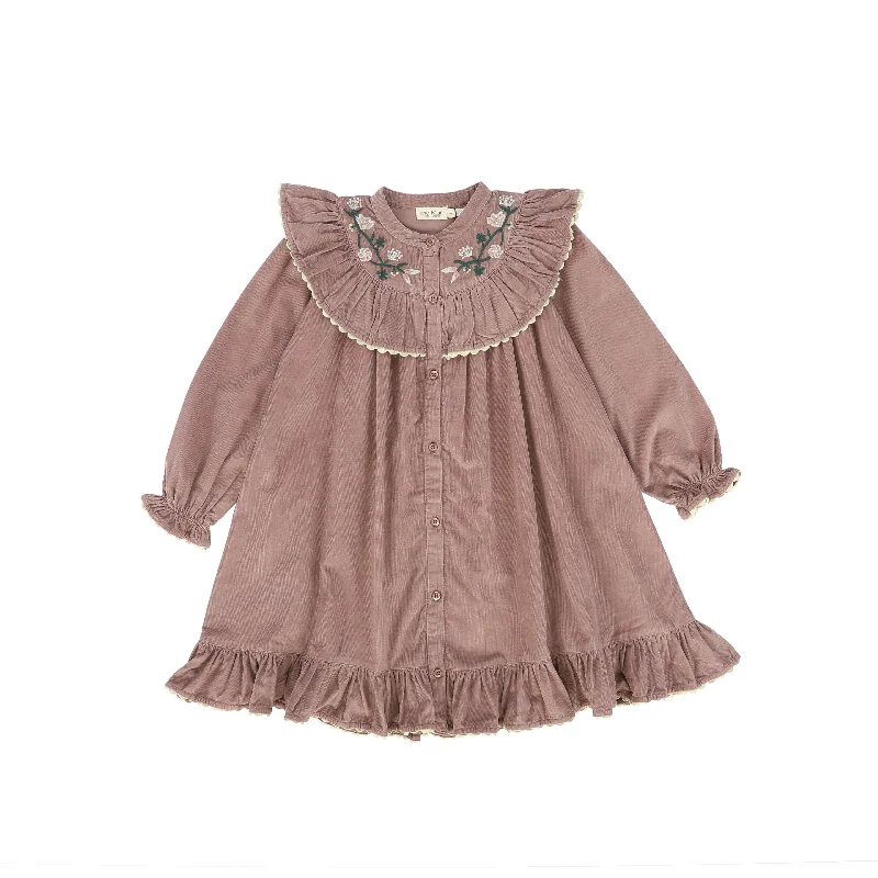 MARMAR COPENHAGEN DUSTY MAUVE SCALLOP TRIM DRESS [FINAL SALE]