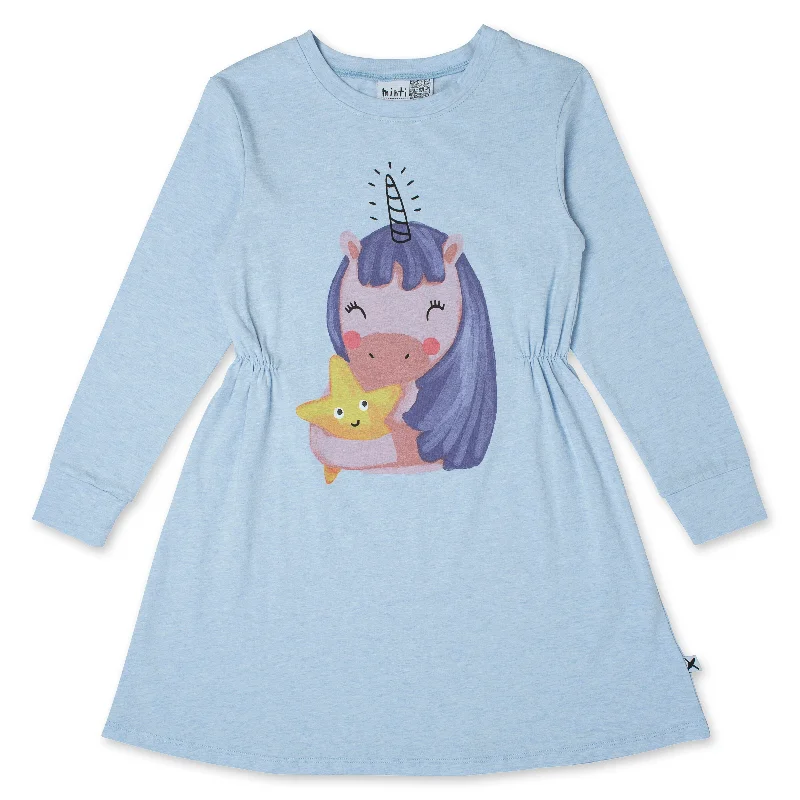 Minti Magical Friends Dress - Cornflower Marle