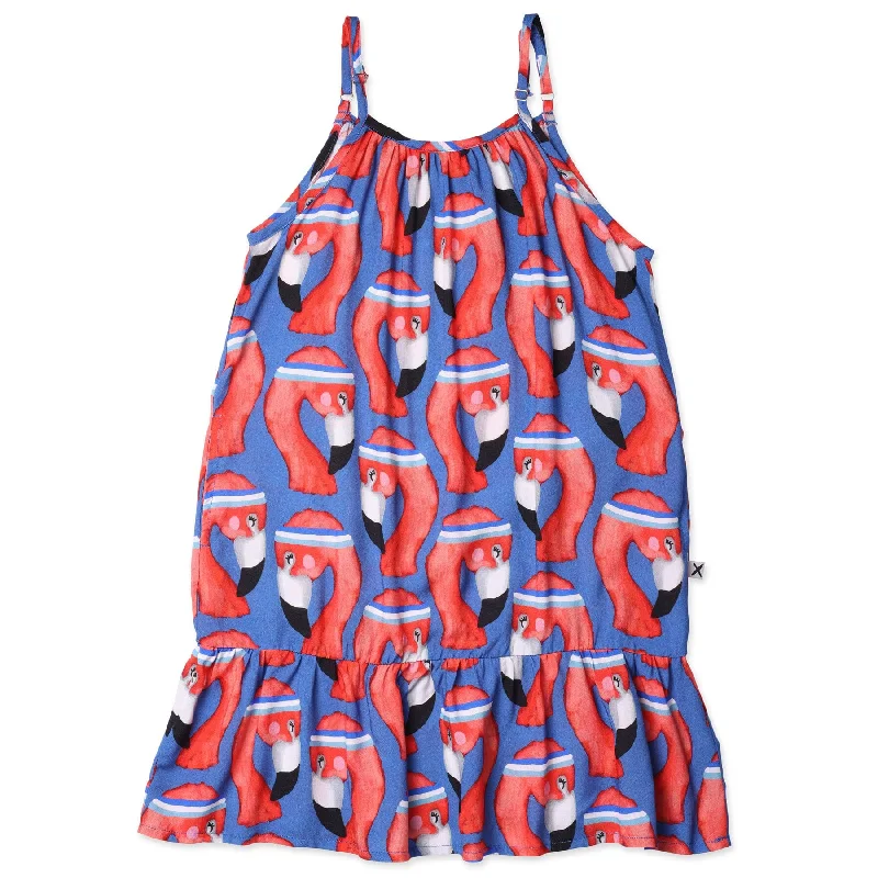 Minti Sporty Flamingo Woven Dress - Bright Blue