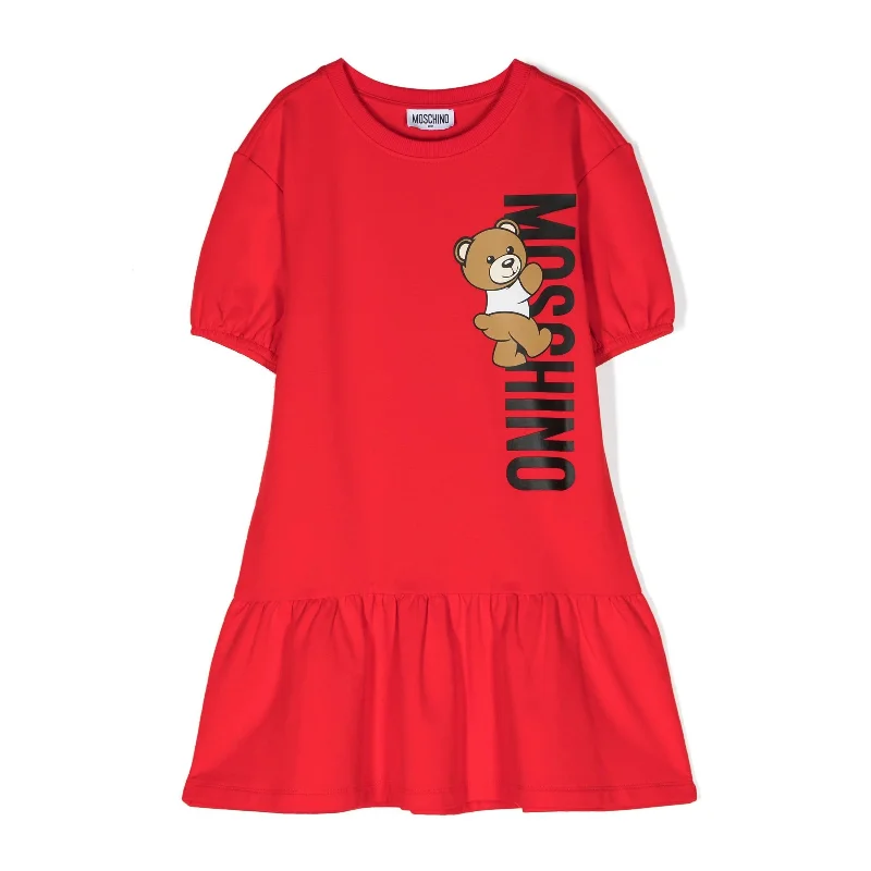 Poppy Red Bear Logo Dress