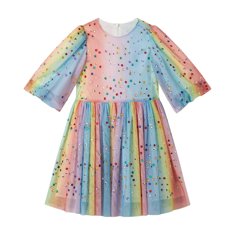 Multicolor Stones Tulle Dress