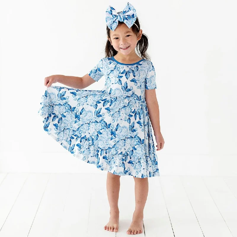 My Something Blue Girls Dress & Shorts Set