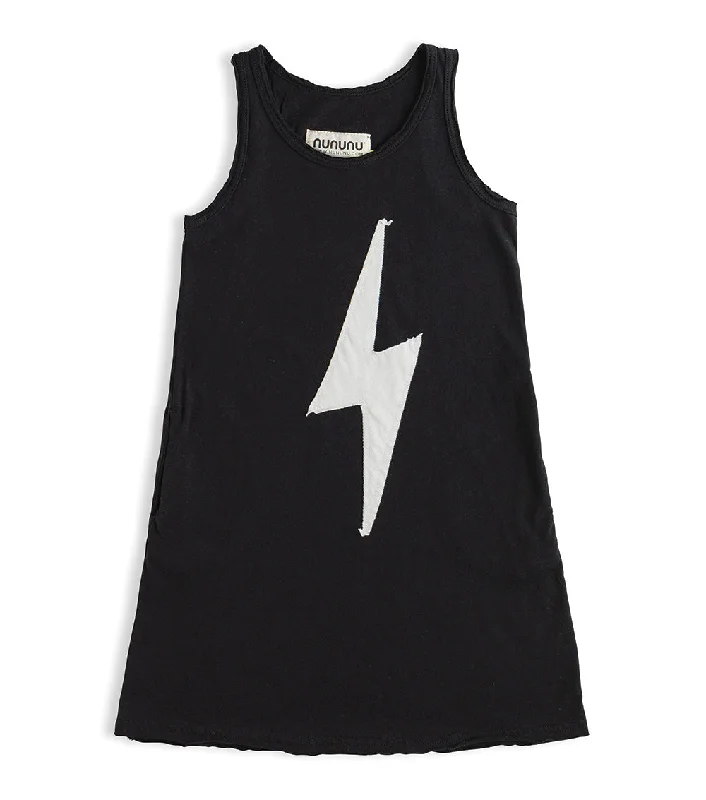 Nununu Bolt Patch Tank Dress - Black