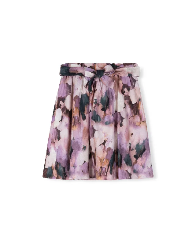 ONE CHILD LAVENDER FLORAL TIE SKIRT [FINAL SALE]