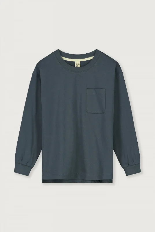 Oversized L/S Tee | Blue Grey