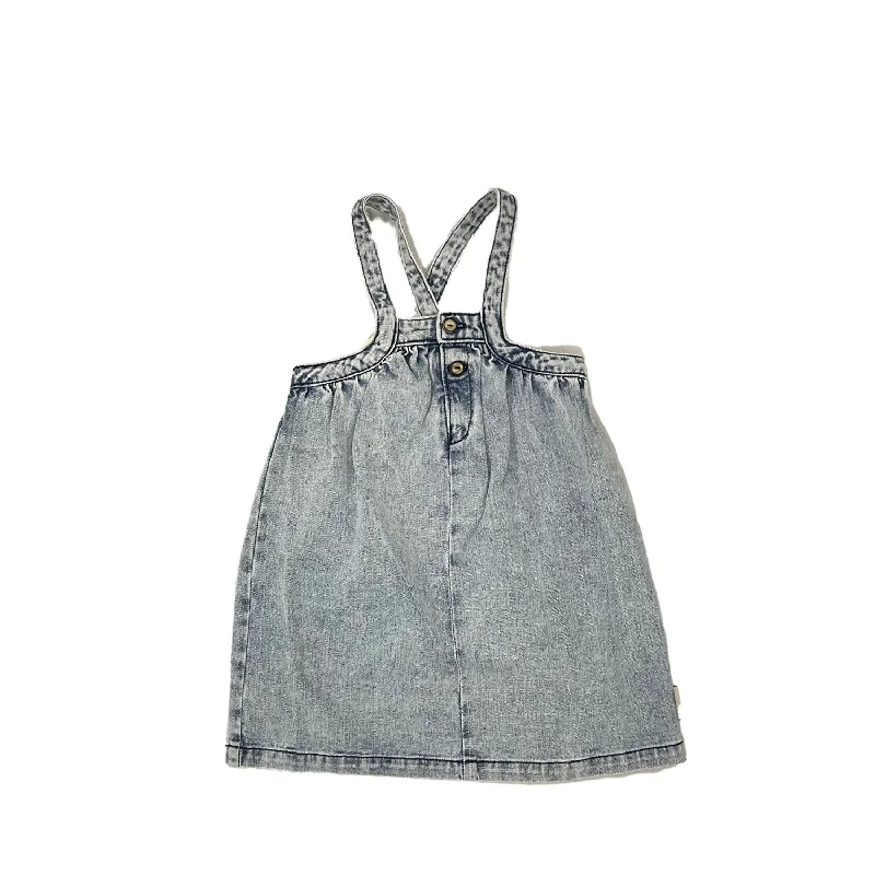 Piupiuchick Washed Light Blue Denim Knee-Lenght Dress W/ Straps