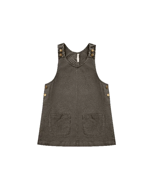 Rylee + Cru Odette Overall Dress - Charcoal