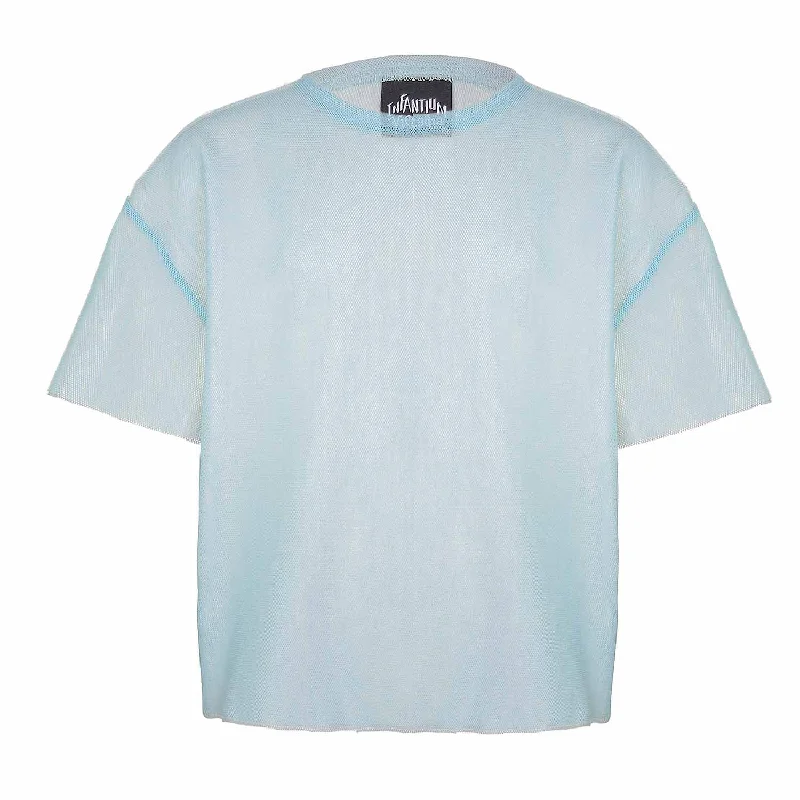 Oversized blauw doorzichtig T-shirt voor kinderen 