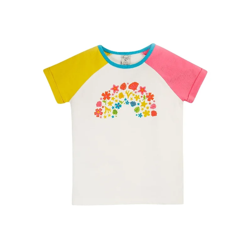 Soft White / Rainbow Nyomi Raglan T-Shirt - 1 Left Size 2-3 years