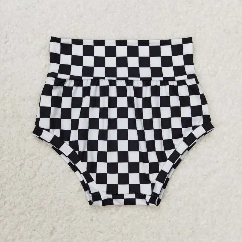 Baby Kids Infant Summer Black White Checkered Bummies Shorts