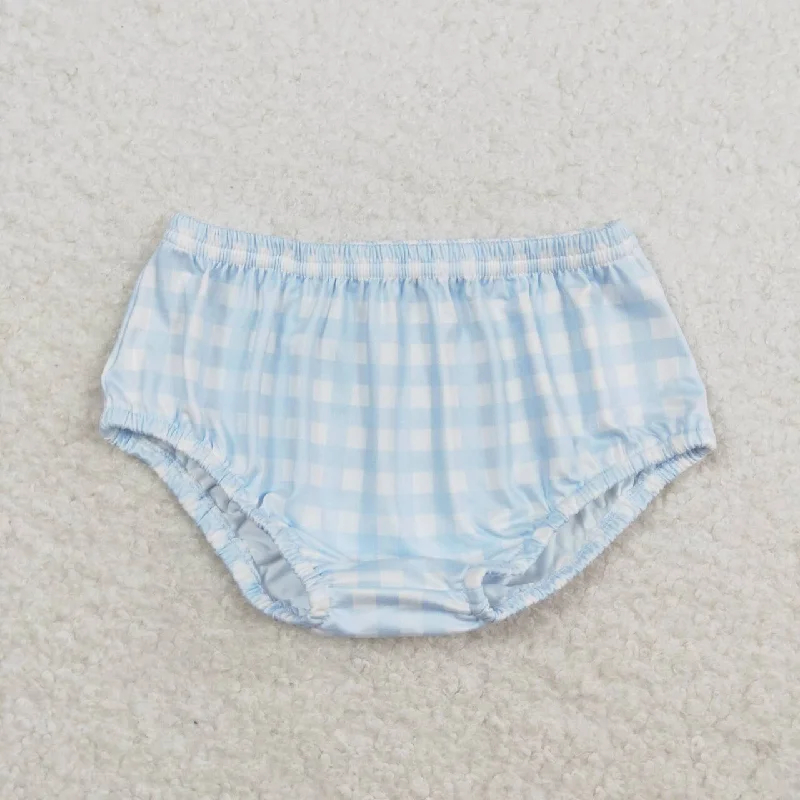 Baby Boy Blue Plaid Bummies Shorts