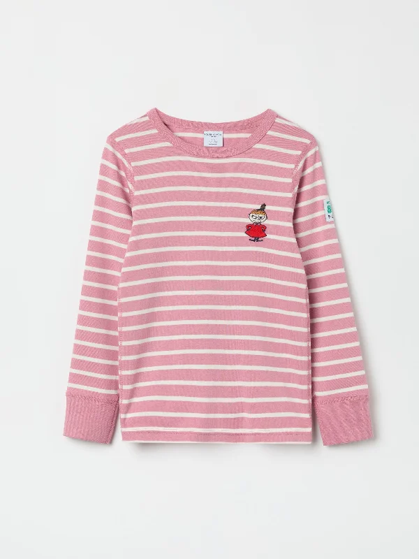 Striped Moomin Appliqué Kids Top